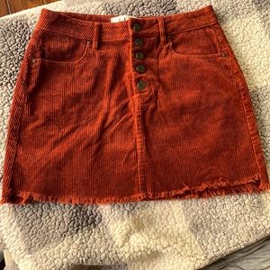 Indigo Rein corduroy skirt. Size 3/25. Rust color